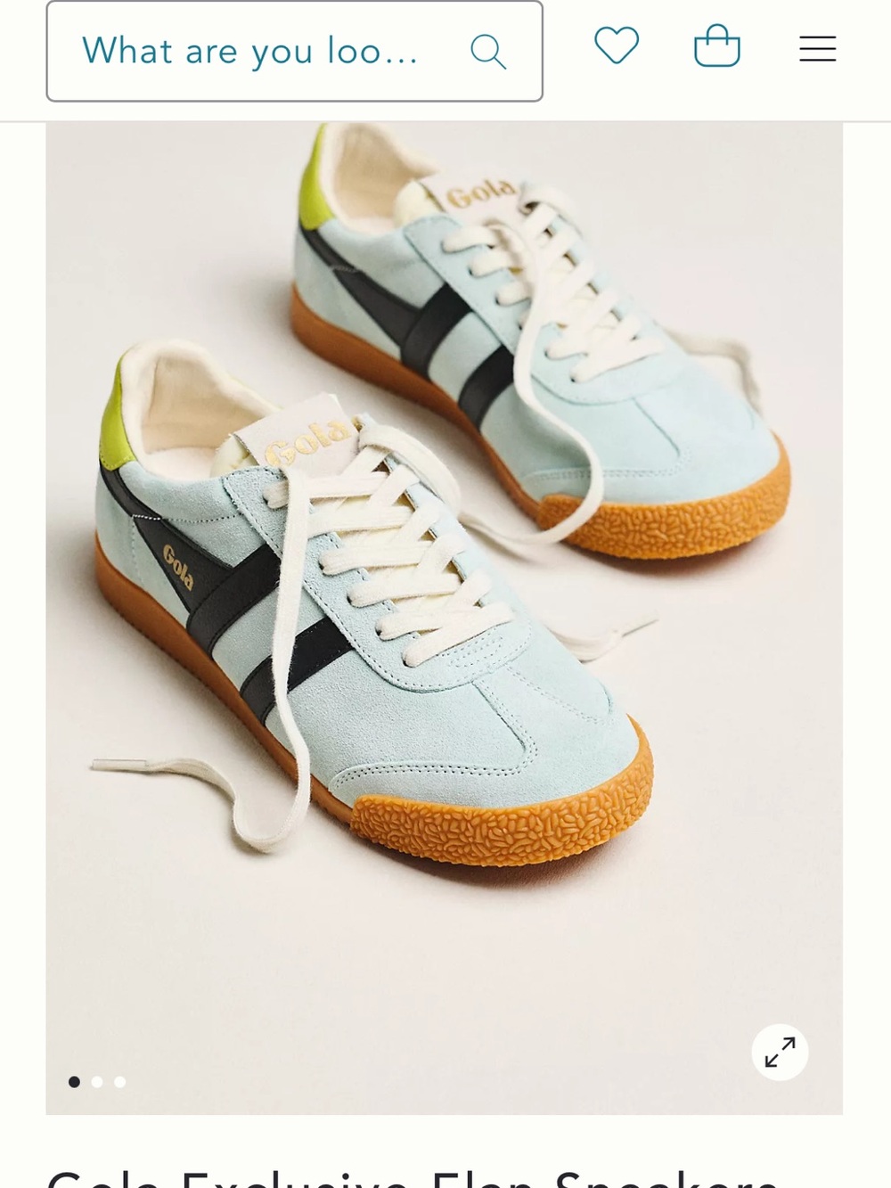 Gola Womens Light Blue & Black Suede Sneakers with Gum Sole